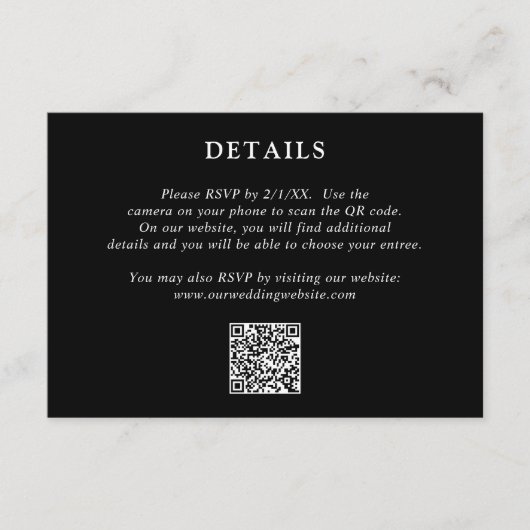 フィオナブラックはっきりしたモノグラモダンム結婚ズ エンクロージャーカード (正面)