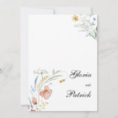 フィオナワイルドフラワーイン開花結婚フローラ 招待状 (裏面)