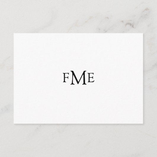 フィオナ黒白モノグラムはっきりしたズモダン結婚ス エンクロージャーカード (裏面)