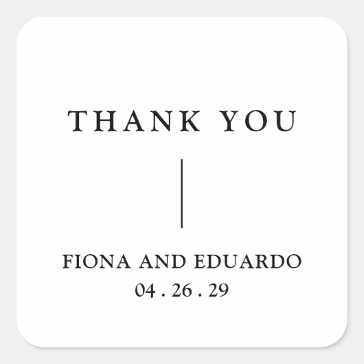 フィオナ黒白モノグラムはっきりしたズモダン結婚ス スクエアシール (正面)