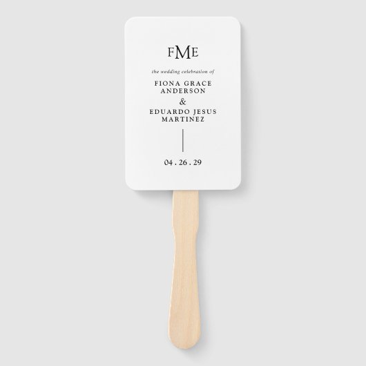 フィオナ黒白モノグラムはっきりしたズモダン結婚ス ハンドファン (正面)