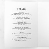 フィオナ黒白モノグラムはっきりしたズモダン結婚ス 三つ折り招待状 (内部最初)