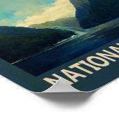 フィオルドランド国立公園ニュージーランドウォーター色 ポスター (角)