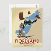 フィオルドランド国立公園ニュージーランド旅行ポスター ポストカード (正面/裏面)