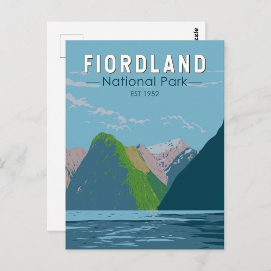 フィオルドランド国立公園ニュージーランド旅行芸術 ポストカード (正面/裏面)