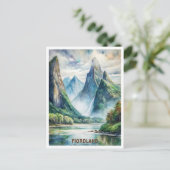 フィオーランドナショナルパークニュージーランドウォーター色 ポストカード (スタンド正面)