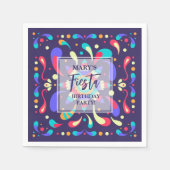 フィカラフルエスタブルー スタンダードカクテルナプキン (正面)