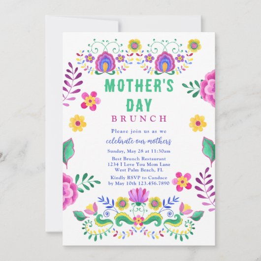 フィカラフルエスタ鮮やかマザーズデイブランチ 招待状 (正面)