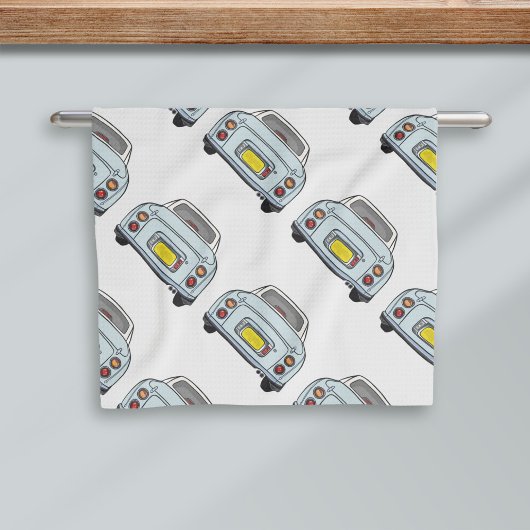 フィガレーションカーアクア淡い色のキッチンタオル キッチンタオル