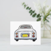 フィガレーションズホワイトフィガロ車はがき ポストカード (スタンド正面)