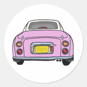 フィガレーションズ かわいいピンクのフィガロカー ガレージ スクラップブック ラウンドシール