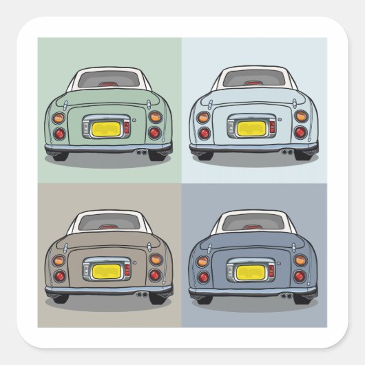 フィガレーションズ フィガロ カー シーズン ガレージ スクラップブック スクエアシール (正面)