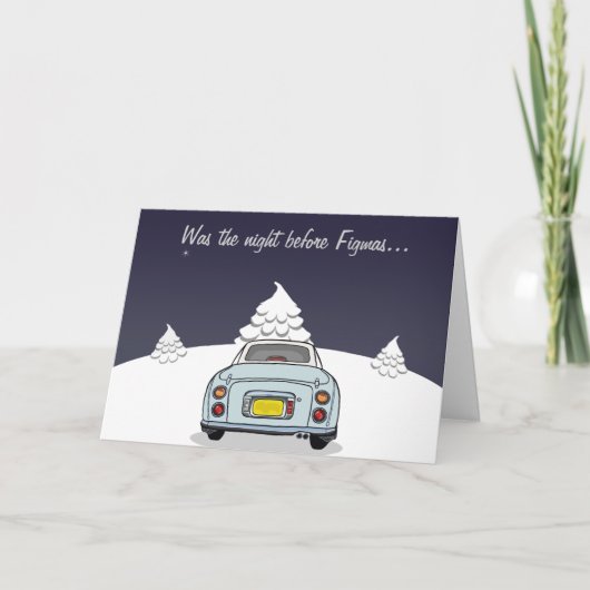 フィガレーションフィグマアクア淡い色のブルーフィガロクリスマス シーズンカード (正面)