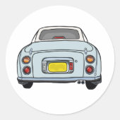 フィガロの淡水色アクア フィガロ カー ガレージ スクラップブック ラウンドシール (正面)