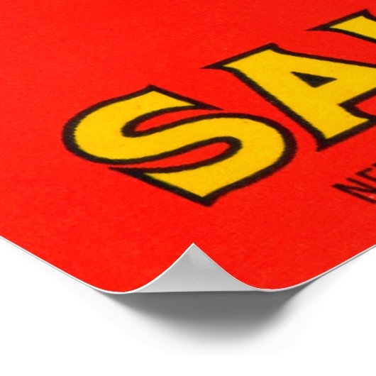 フィガロブランドのサーモンラベル ポスター (角)