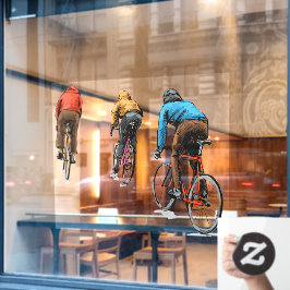 フィギアバイクに乗るサイクリストのスケッチ ショップ ウィンドウサイン