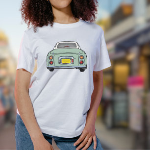 フィギュアかわいいエメラルドグリーンフィガロ車グラフィック Tシャツ