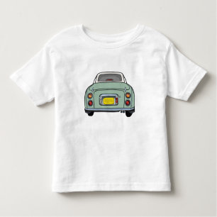 フィギュアかわいいエメラルドグリーンfigaro漫画の車 トドラーTシャツ