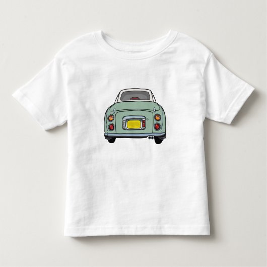 フィギュアかわいいエメラルドグリーンfigaro漫画の車 トドラーTシャツ (正面)