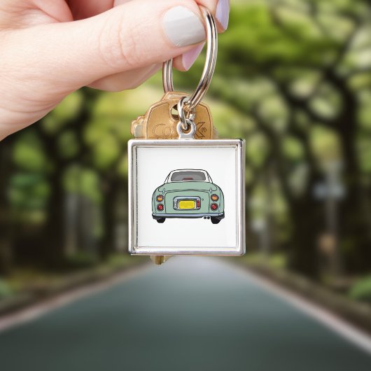 フィギュアかわいいエメラルドグリーンfigaro車 キーホルダー