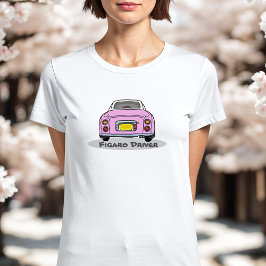 フィギュアかわいいピンクのフィガロ運転手の車名 Tシャツ