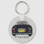 フィギュアかわいい黒フィガロ車の運転名 キーホルダー (正面)