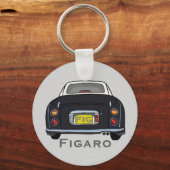 フィギュアかわいい黒フィガロ車の運転名 キーホルダー (正面)