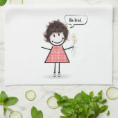 フィギュアの女の子を白に貼る キッチンタオル (折り畳み)