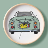 フィギュアエメラルドグリーンフィガロカーガレージ ラウンド壁時計