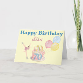フィギュアスケーター ハッピーバースデー70歳お誕生日おめでとうカード カード