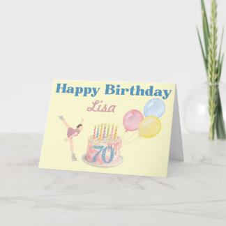 フィギュアスケーター ハッピーバースデー70歳お誕生日おめでとうカード カード