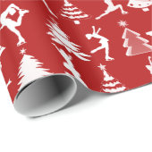 フィギュアスケートおよびクリスマスツリー ラッピングペーパー (ロールコーナー)