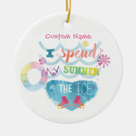 フィギュアスケートのオーナメント私は氷に夏を過ごします セラミックオーナメント