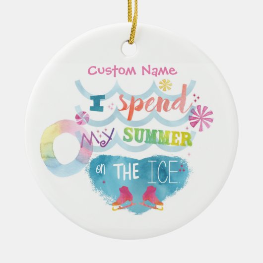 フィギュアスケートのオーナメント私は氷に夏を過ごします セラミックオーナメント (正面)