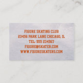 フィギュアスケートのコーチかトレーナーまたはクラブ所有者 名刺 (裏面)