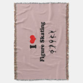 フィギュアスケートのブランケット、ハート、愛 スローブランケット (正面縦)