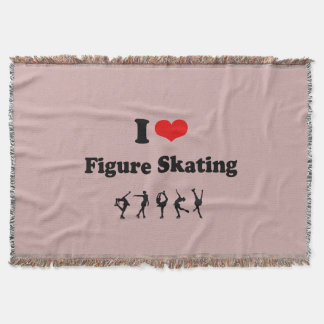 フィギュアスケートのブランケット、ハート、愛 スローブランケット