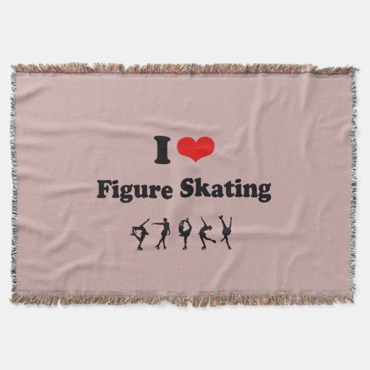 フィギュアスケートのブランケット、ハート、愛 スローブランケット (正面)