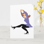 フィギュアスケートの挨拶状 カード (黄色い花)