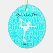 フィギュアスケートの氷のパーソナライズなオーナメント セラミックオーナメント (左)