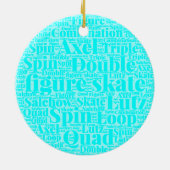 フィギュアスケートの氷のパーソナライズなオーナメント セラミックオーナメント (裏面)