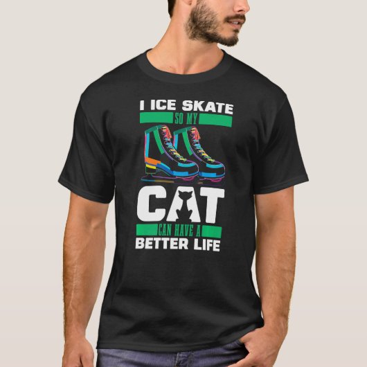 フィギュアスケートの猫 アイスケート Tシャツ (正面)