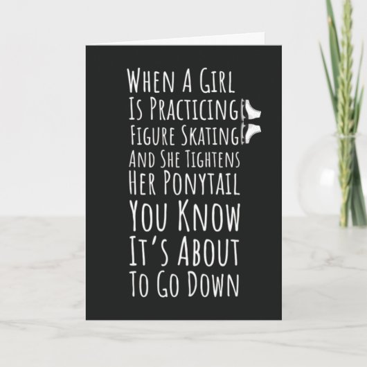 フィギュアスケートの面白いカード 彼女へのプレゼント 思春期の娘 女性 カード (正面)