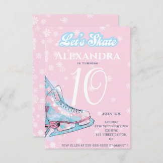 フィギュアスケートの「Let's skate」誕生日パーティー 招待状