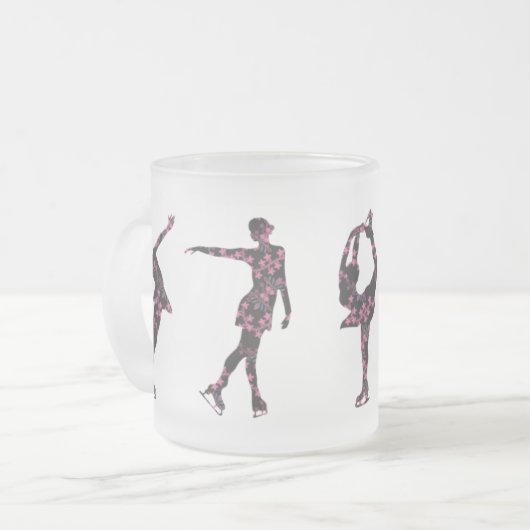 フィギュアスケート選手のパターンによって曇らされるマグ フロストグラスマグカップ (正面左)