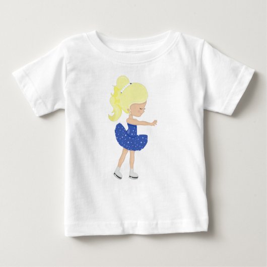 フィギュアスケート, アイススケートの女の子, 金髪 ベビーTシャツ (正面)