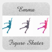 フィギュアスケート シルバースパークル スクエアシール (正面)