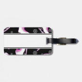 フィギュアスケート-黒およびピンクはアイススケートします ラゲッジタグ (裏面横)