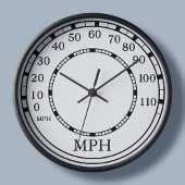 フィギュアスピードメータMPHホワイトガレージ時計 スクエア壁時計