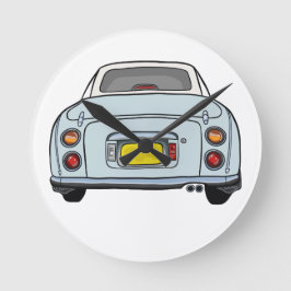 フィギュアズブルーフィガロ自動車工場ガレージクロック ラウンド壁時計